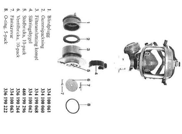 Interspiro støttebrikke Spiromatic for filteradapater 
